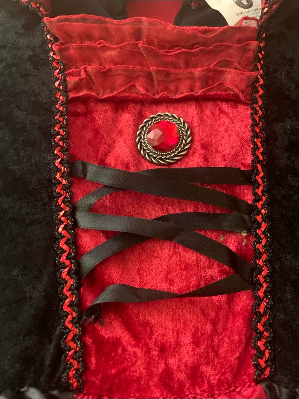 Spirit Halloween Black and Red Girl’s Victorian Vampire Gown - Picture 4 of 9